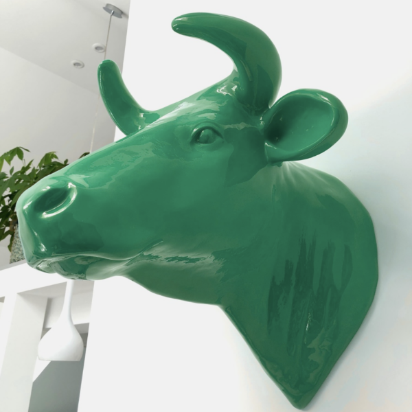 Abstrakte Lebensgroße Kuh-Kopf, Designer Deko Hochglanz Lack
