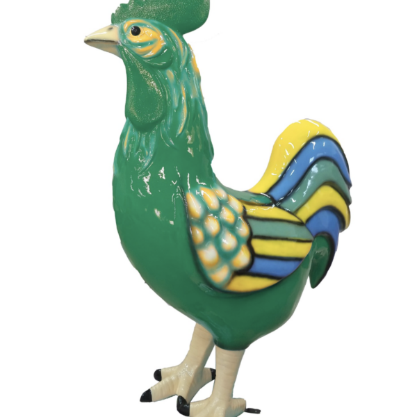 XXXL Bunter  Hahn - Designer Hochglanz - 180 cm