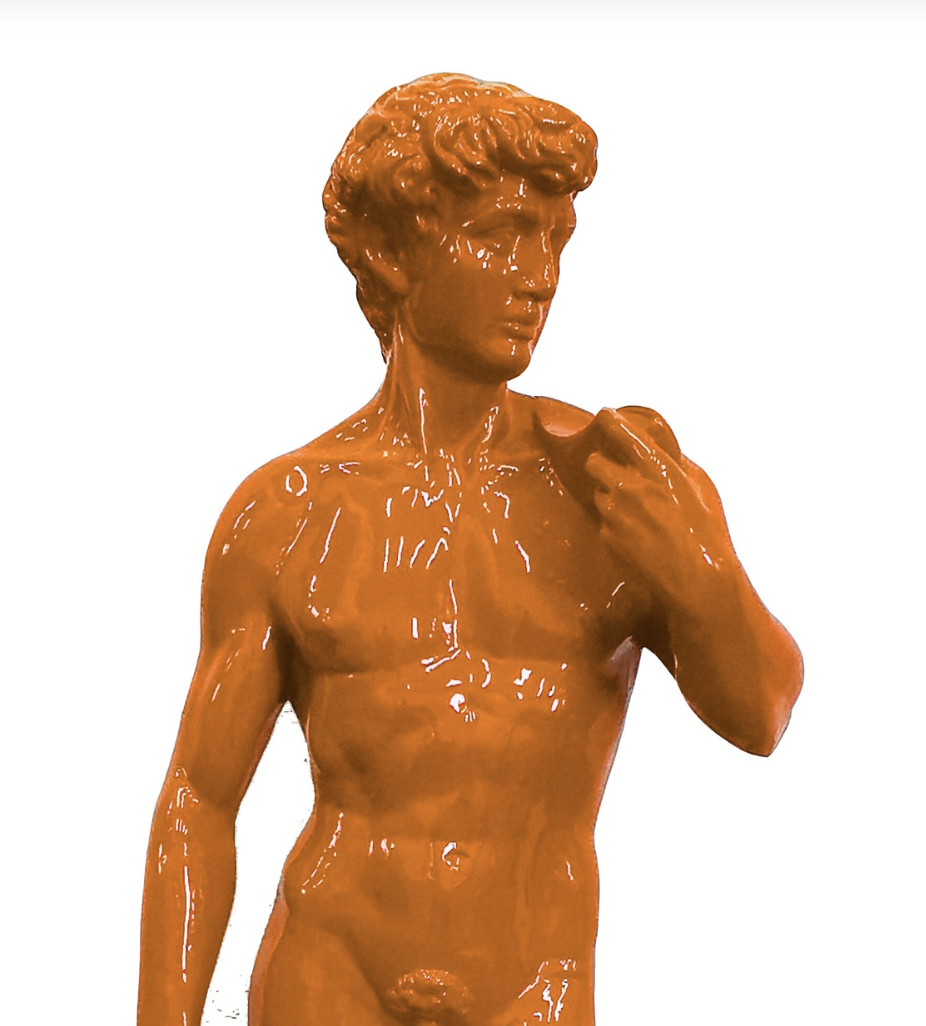 David nackt auf Sockel - PopArt - Statue - 115 cm