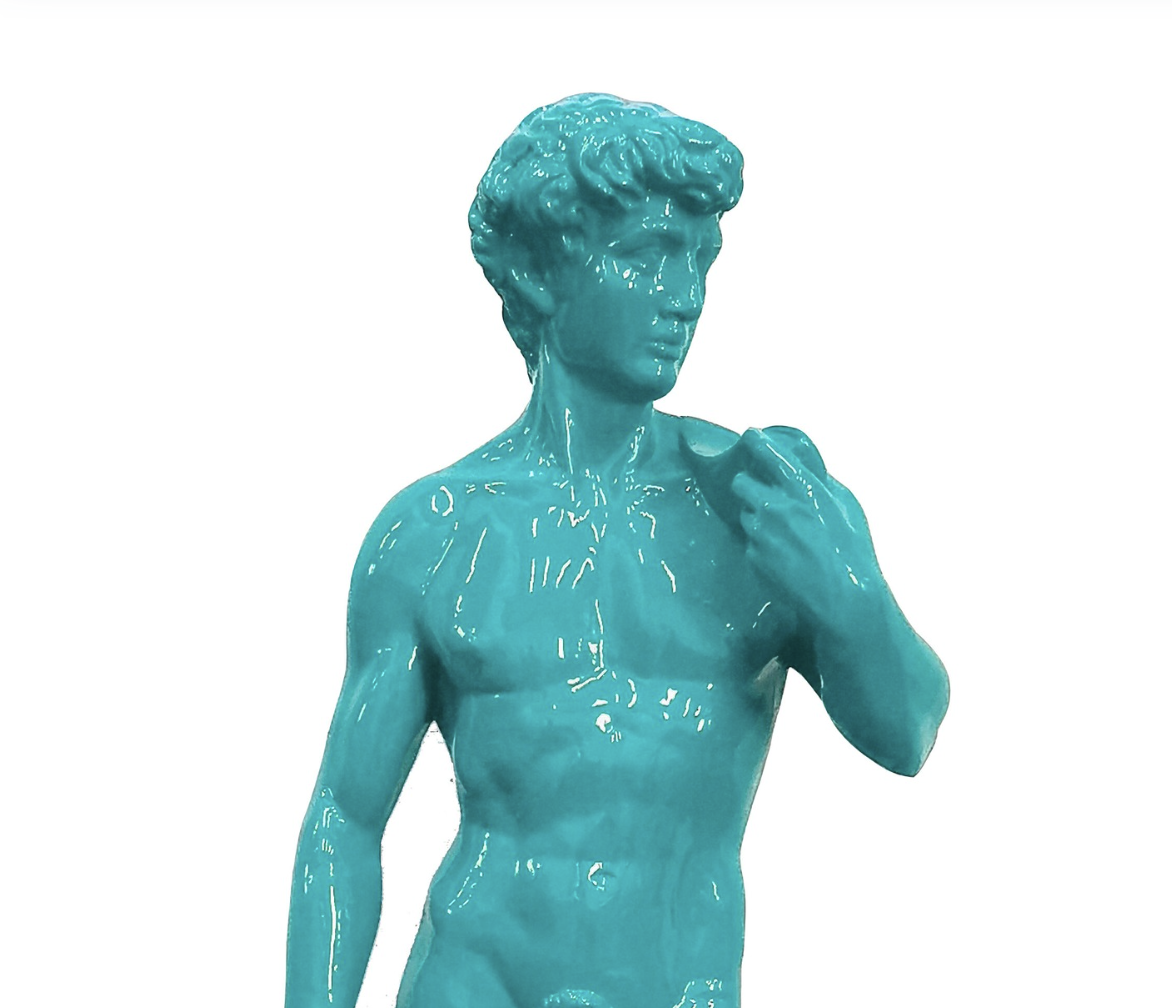 David nackt auf Sockel - PopArt - Statue - 115 cm