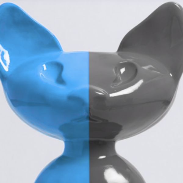 XL Katze Kunstbemalung, Pop Art - Designer Hochglanz - 130 cm