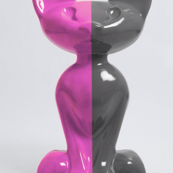 XL Katze Kunstbemalung, Pop Art - Designer Hochglanz