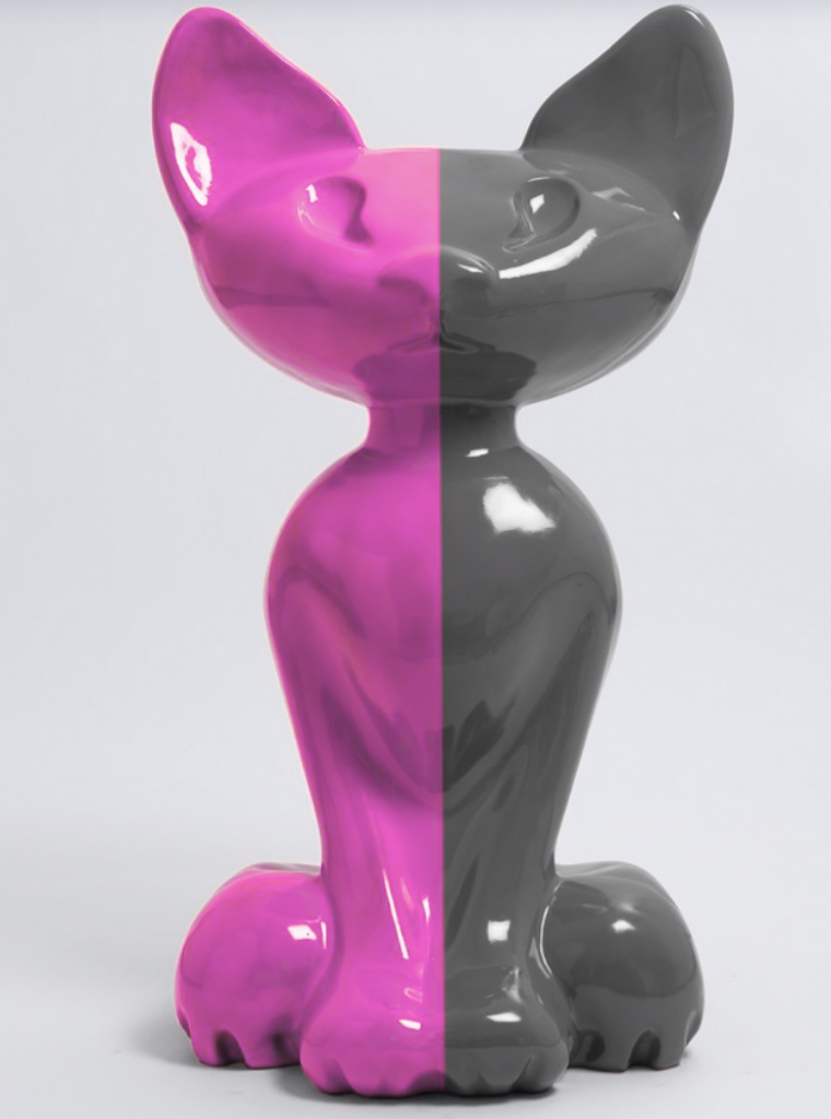 XL Katze Kunstbemalung, Pop Art - Designer Hochglanz