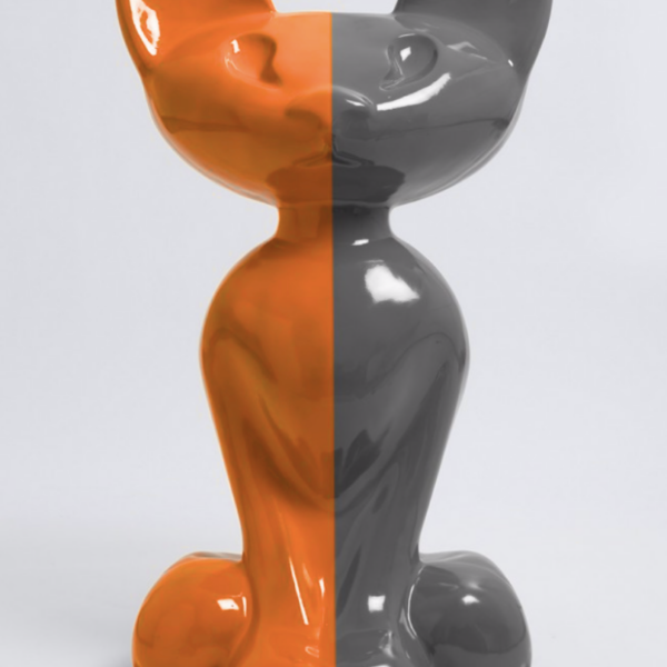 XL Katze Kunstbemalung, Pop Art - Designer Hochglanz - 130 cm