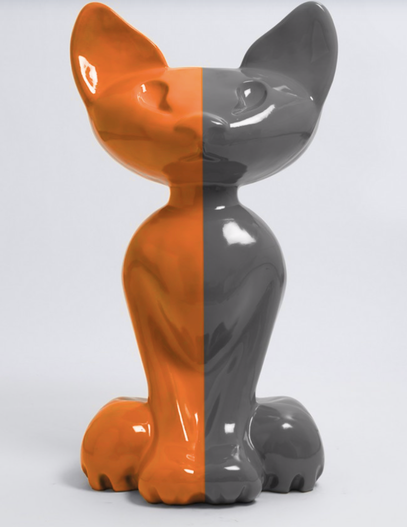 XL Katze Kunstbemalung, Pop Art - Designer Hochglanz - 130 cm