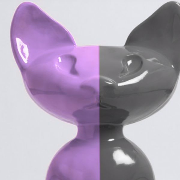 XL Katze Kunstbemalung, Pop Art - Designer Hochglanz