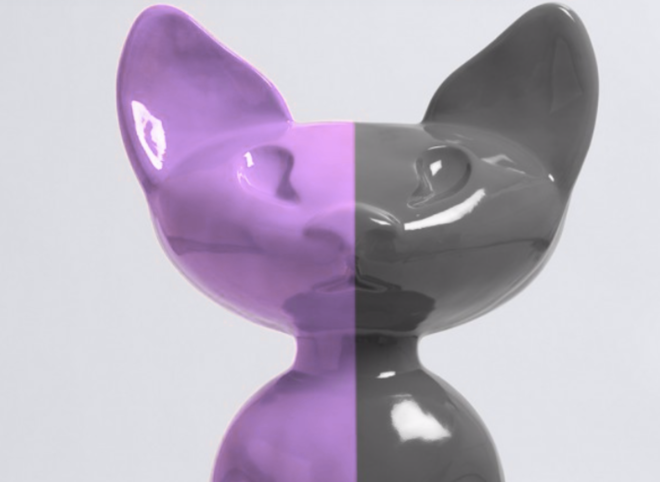 XL Katze Kunstbemalung, Pop Art - Designer Hochglanz