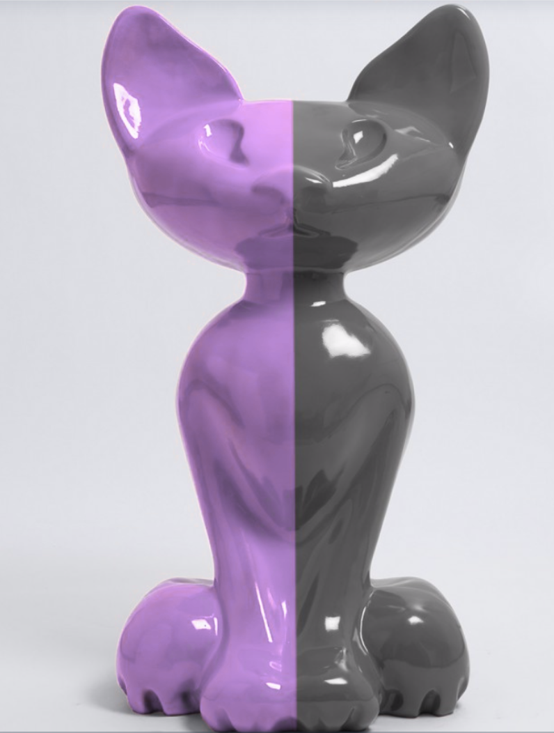 XL Katze Kunstbemalung, Pop Art - Designer Hochglanz - obrazek 2