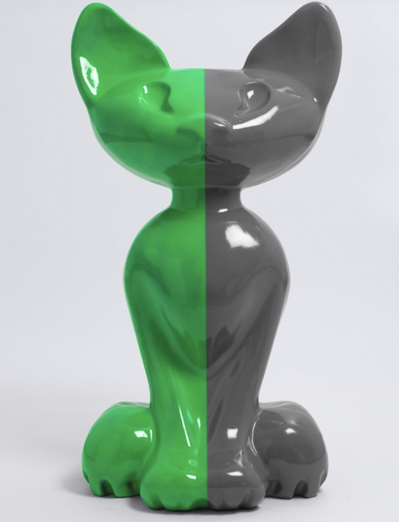 XL Katze Kunstbemalung, Pop Art - Designer Hochglanz - 130 cm - obrazek 2