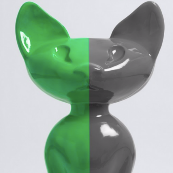 XL Katze Kunstbemalung, Pop Art - Designer Hochglanz - 130 cm