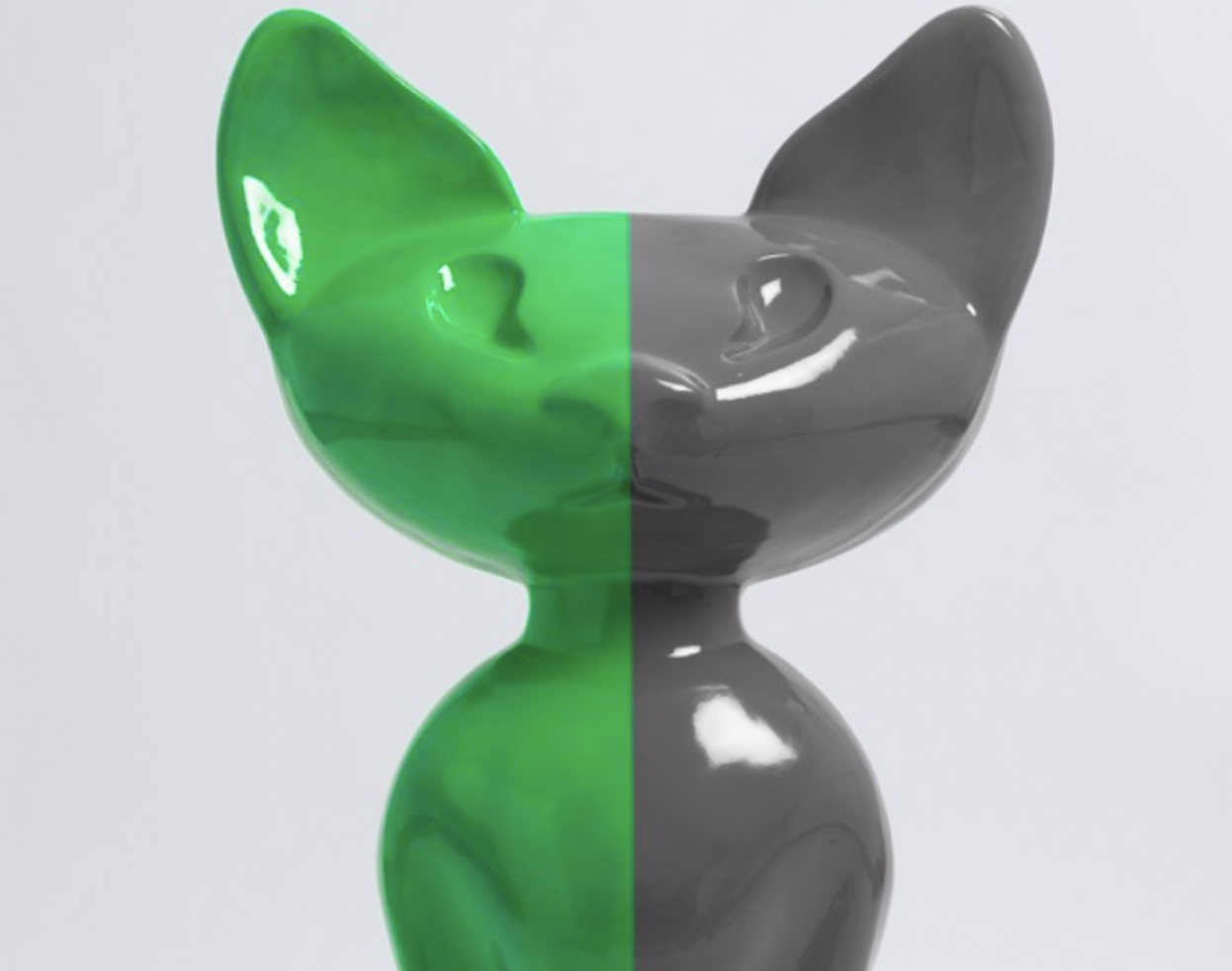 XL Katze Kunstbemalung, Pop Art - Designer Hochglanz - 130 cm