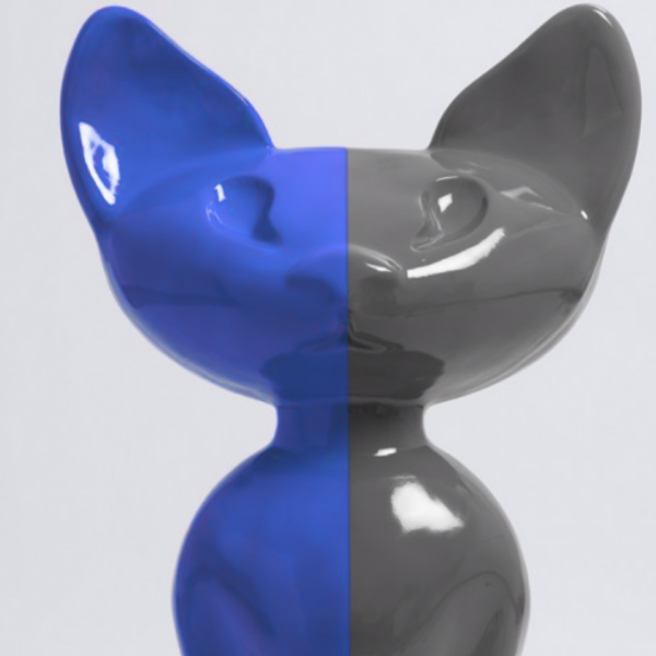 XL Katze Kunstbemalung, Pop Art - Designer Hochglanz - 130 cm