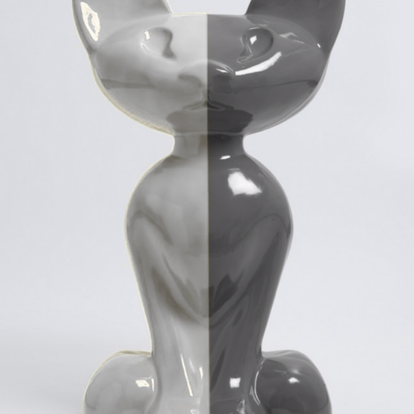 XL Katze Kunstbemalung, Pop Art - Designer Hochglanz - 130 cm