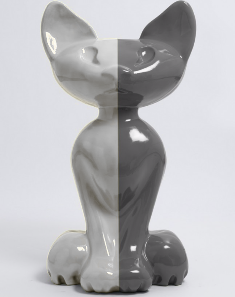 XL Katze Kunstbemalung, Pop Art - Designer Hochglanz - 130 cm