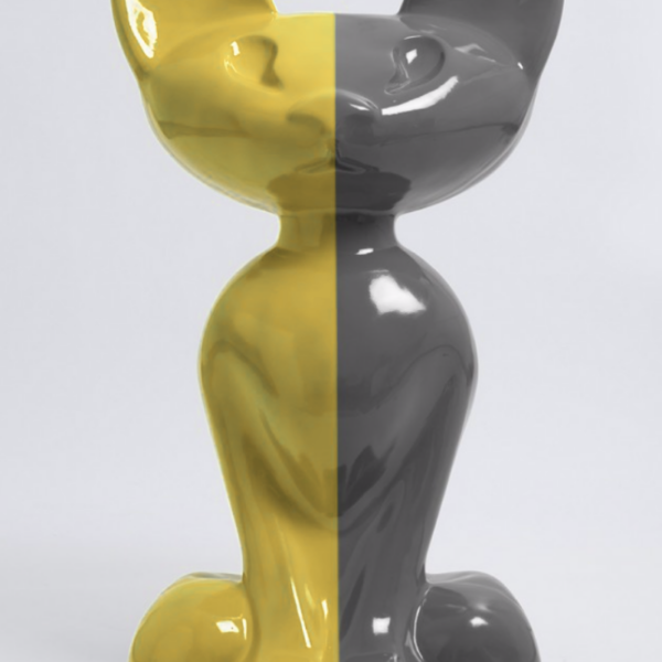 XL Katze Kunstbemalung, Pop Art - Designer Hochglanz - 130 cm