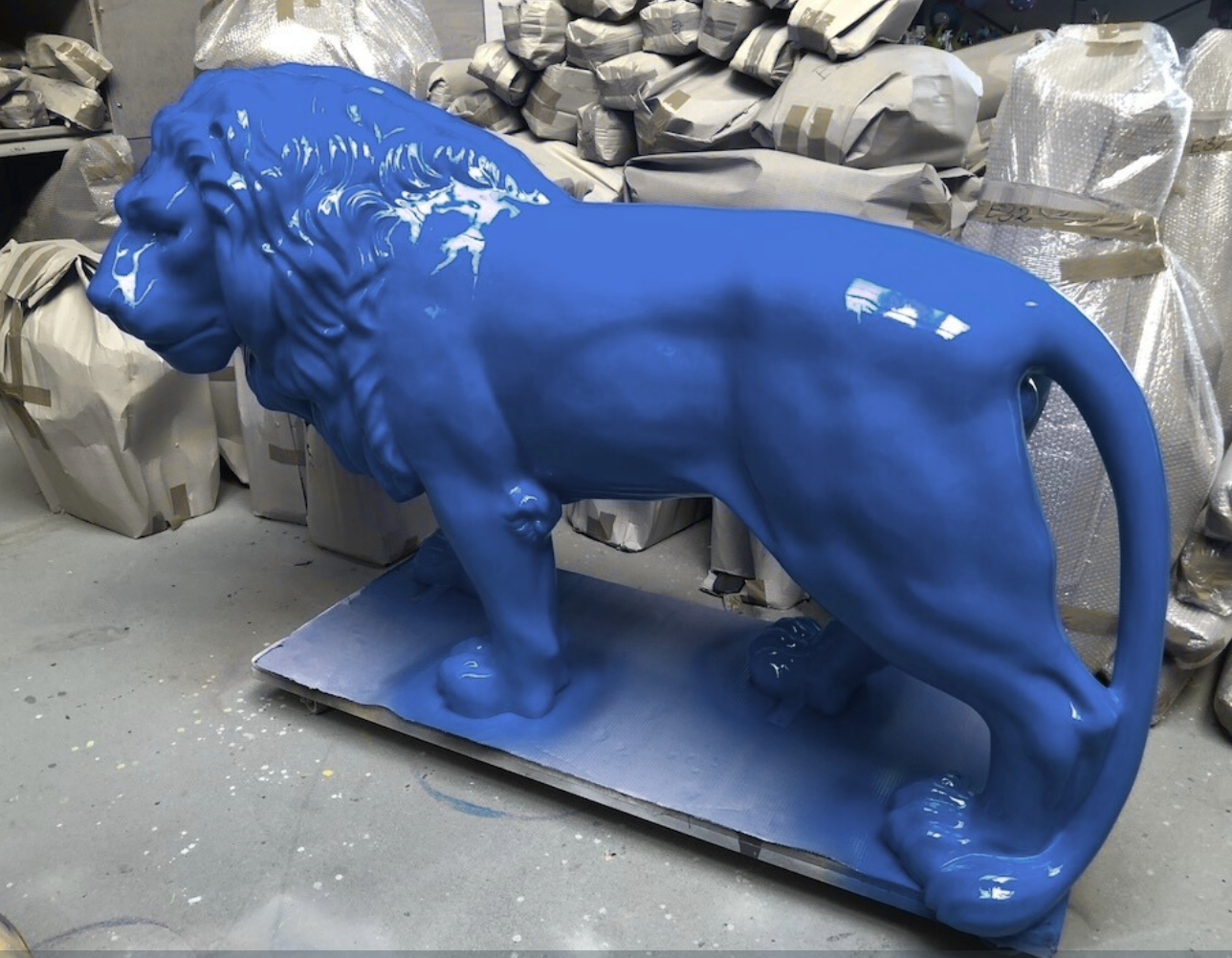 Lebensgroße Löwe - Designer Hochglanz - Pop Art - obrazek 2