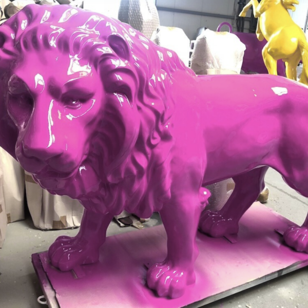 Lebensgroße Löwe -  Designer Hochglanz - Pop Art