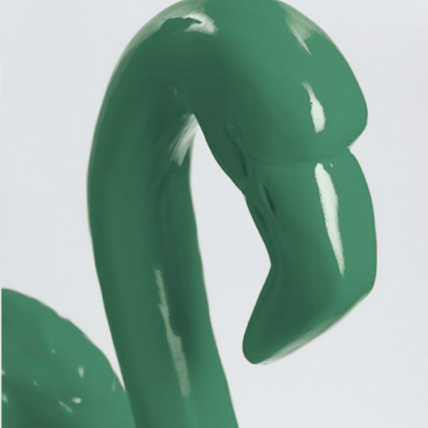 Flamingo mit Metallbeinen -  Pop Art - Designer Hochglanz