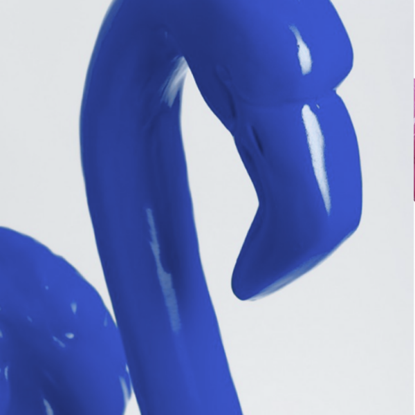 Flamingo mit Metallbeinen -  Pop Art - Designer Hochglanz