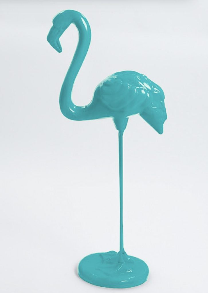 Flamingo mit Metallbeinen - Pop Art - Designer Hochglanz - obrazek 2