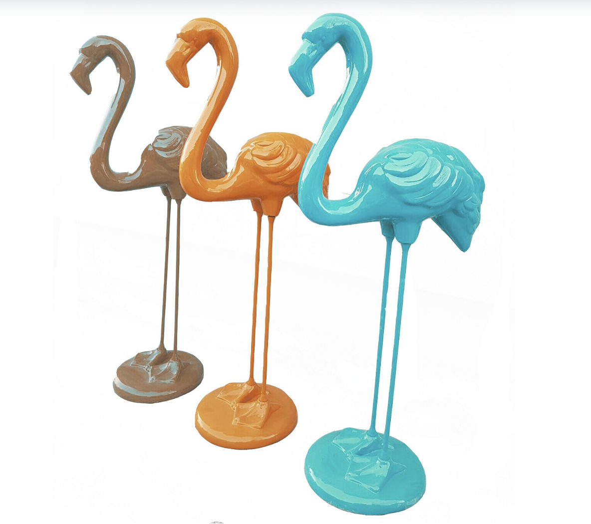 Flamingo mit Metallbeinen - Pop Art - Designer Hochglanz - obrazek 3