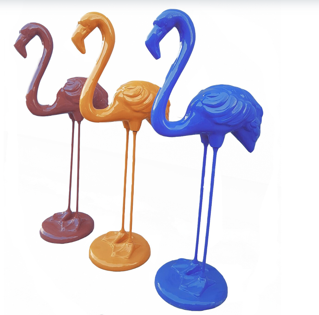 Flamingo mit Metallbeinen - Pop Art - Designer Hochglanz - obrazek 3