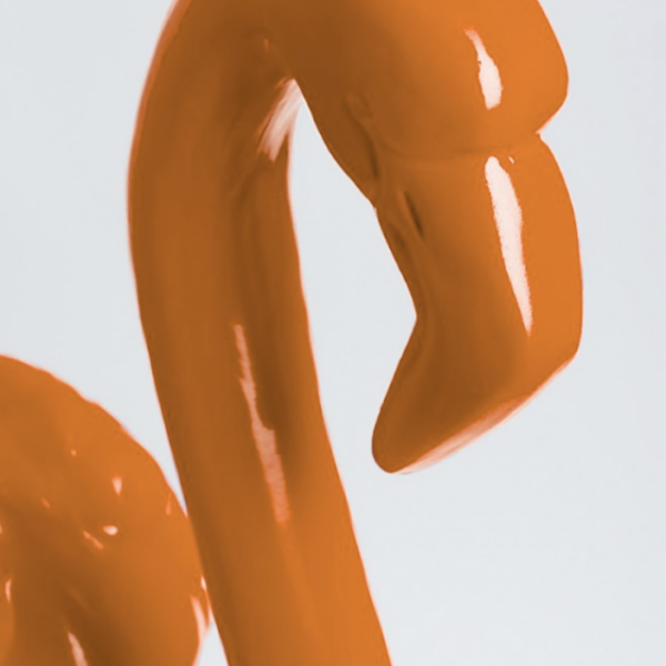 Flamingo mit Metallbeinen -  Pop Art - Designer Hochglanz