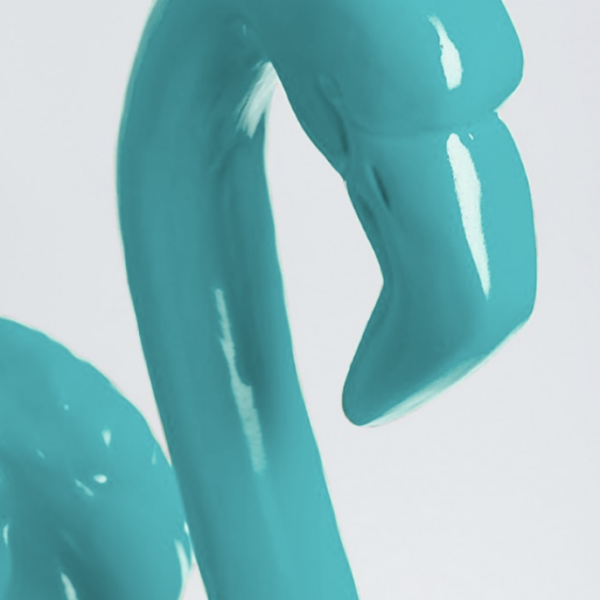 Flamingo mit Metallbeinen -  Pop Art - Designer Hochglanz