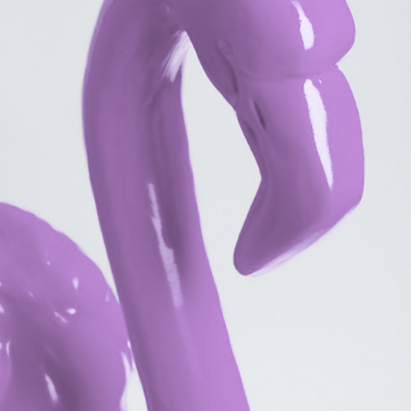 Flamingo mit Metallbeinen -  Pop Art - Designer Hochglanz