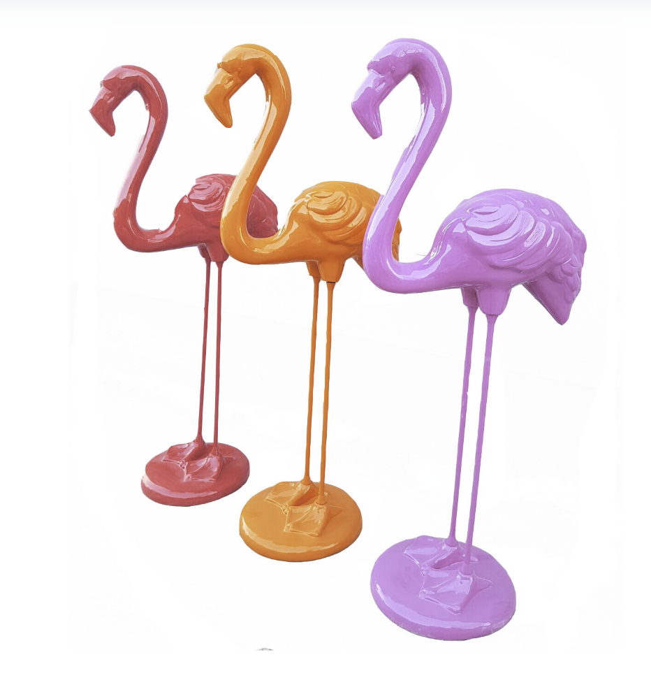 Flamingo mit Metallbeinen - Pop Art - Designer Hochglanz - obrazek 3