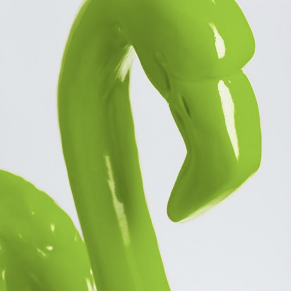 Flamingo mit Metallbeinen -  Pop Art - Designer Hochglanz