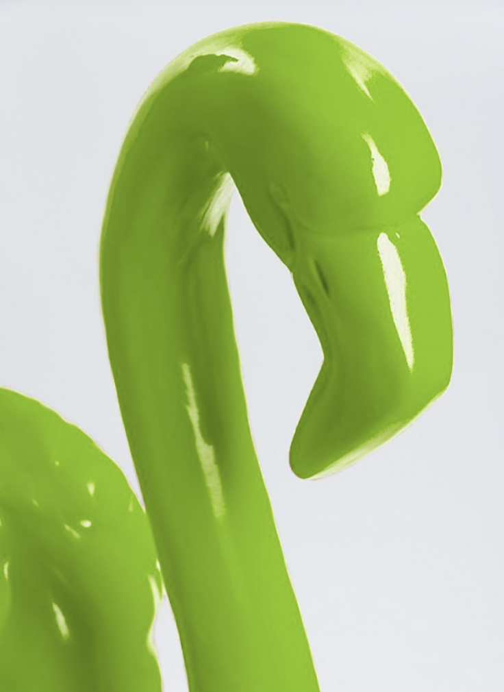 Flamingo mit Metallbeinen - Pop Art - Designer Hochglanz