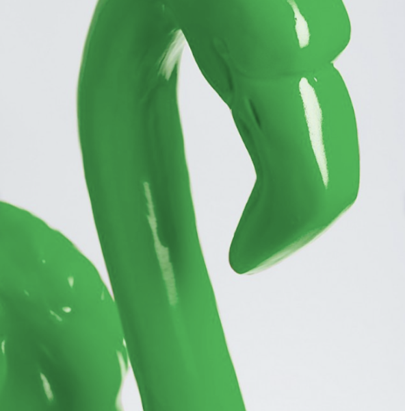 Flamingo mit Metallbeinen -  Pop Art - Designer Hochglanz