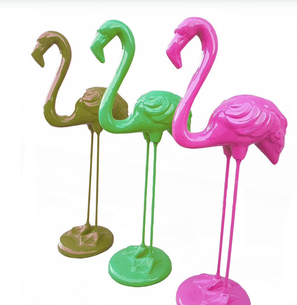Flamingo mit Metallbeinen - Pop Art - Designer Hochglanz - obrazek 2