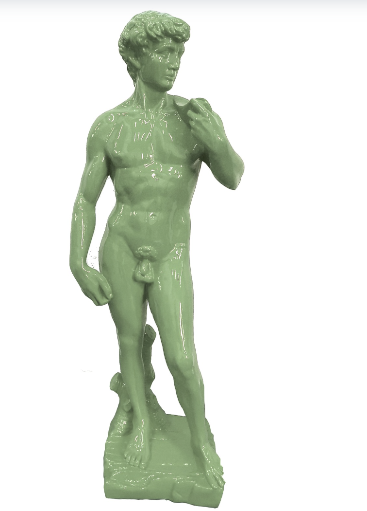 David nackt auf Sockel - PopArt - Statue - moderne Salbei - obrazek 2