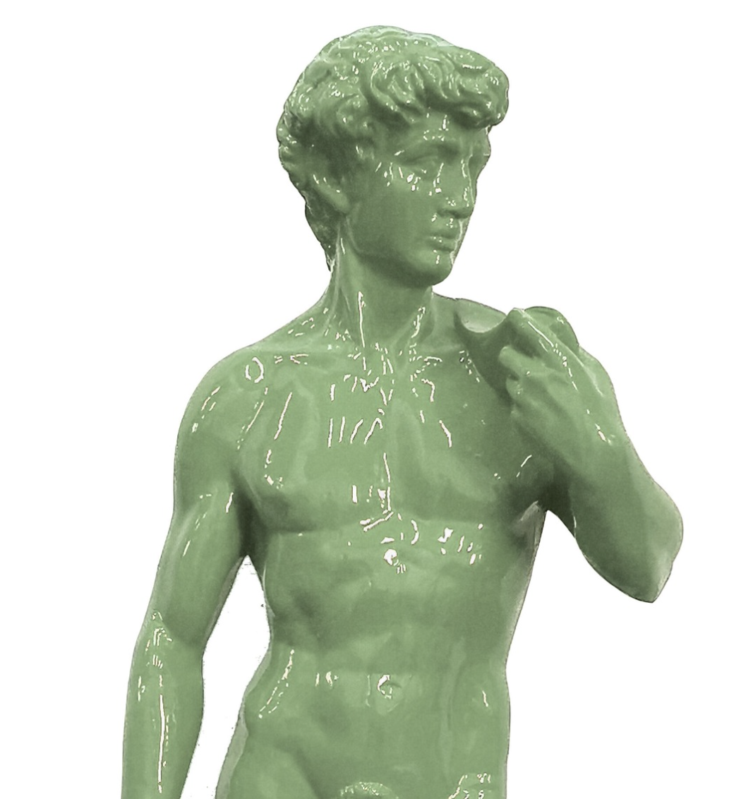 David nackt auf Sockel - PopArt - Statue - moderne Salbei