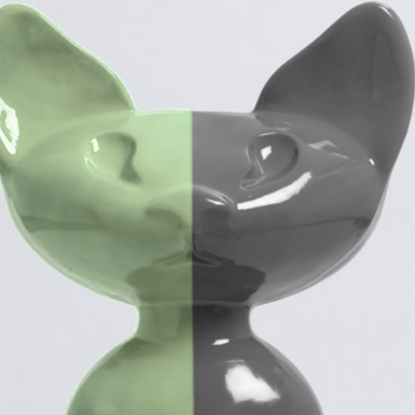 XL Katze Kunstbemalung, Pop Art - Designer Hochglanz