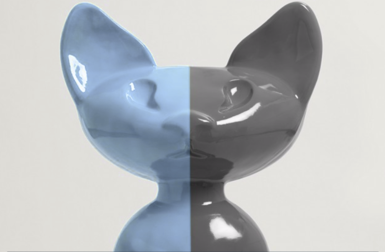 XL Katze Kunstbemalung, Pop Art - Designer Hochglanz