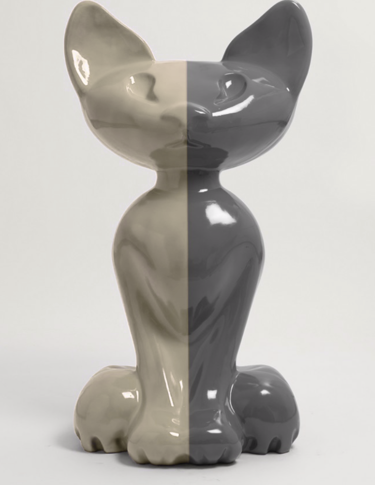 XL Katze Kunstbemalung, Pop Art - Designer Hochglanz - obrazek 2