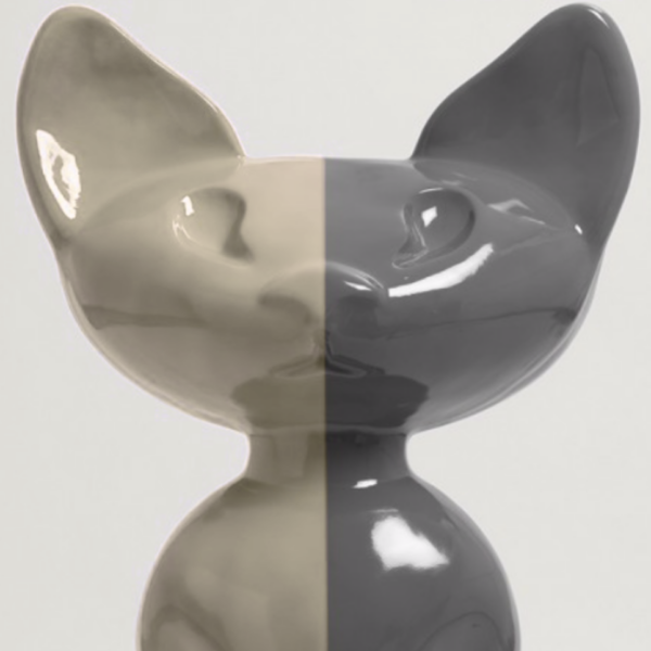 XL Katze Kunstbemalung, Pop Art - Designer Hochglanz