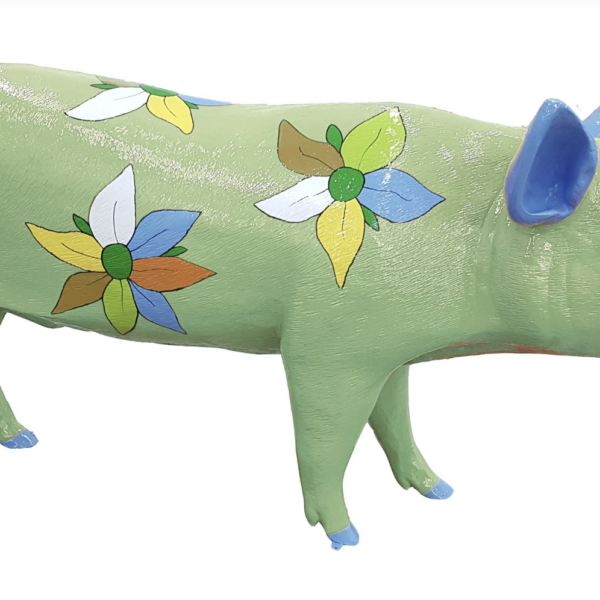 Lebensgroße Schwein -  Kunstbemalung  -  PopArt