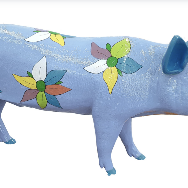 Lebensgroße Schwein -  Kunstbemalung  -  PopArt