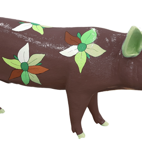 Lebensgroße Schwein -  Kunstbemalung  -  PopArt