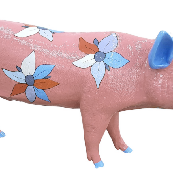 Lebensgroße Schwein -  Kunstbemalung  -  PopArt