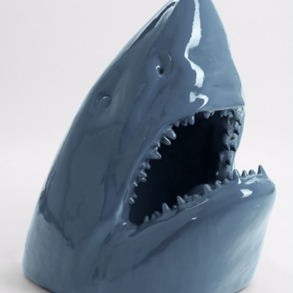 Lebensgroße Haifischkopf  -  Wanddekoration  -  Hochglanz Lack