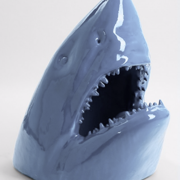 Lebensgroße Haifischkopf  -  Wanddekoration  -  Hochglanz Lack