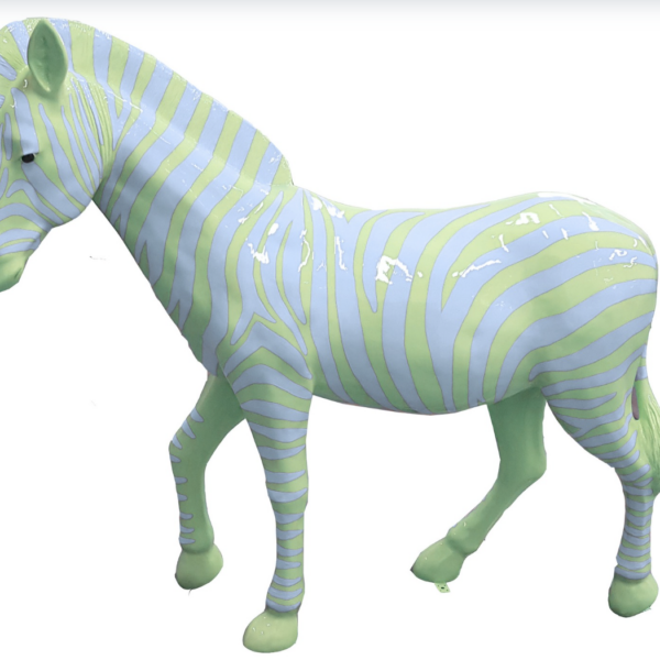 Zebra mit bunte Streifen  -  Pop Art - Hochglanz XXXL 191 cm