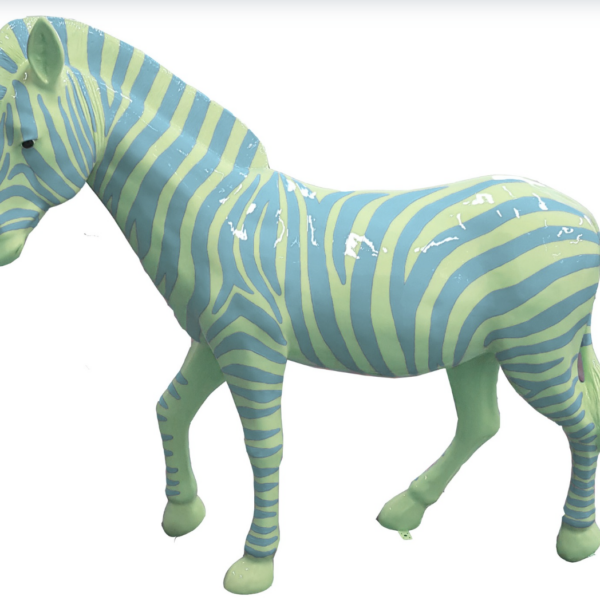 Zebra mit bunte Streifen  -  Pop Art - Hochglanz XXXL 191 cm
