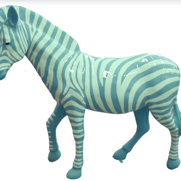 Zebra mit bunte Streifen  -  Pop Art - Hochglanz XXXL 191 cm