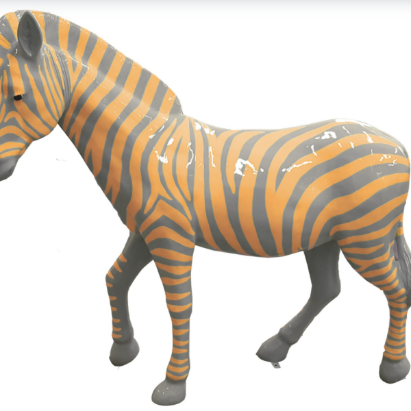Zebra mit bunte Streifen  -  Pop Art - Hochglanz XXXL 191 cm
